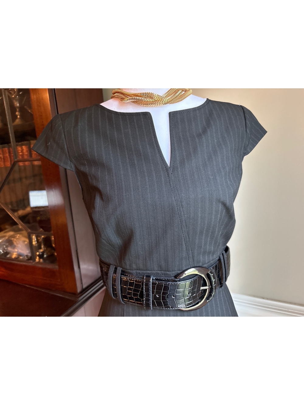 Antonio Melani Black Belted Dress 4 - Picture 2 of 9